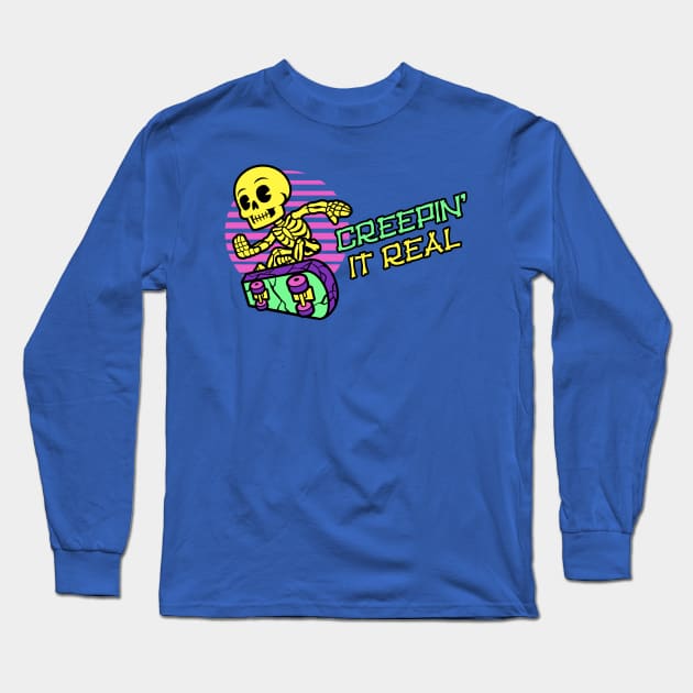 Creepin It Real (Skeleton) Long Sleeve T-Shirt by harebrained